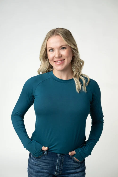 PREORDER  Michelle Mae | Blair Long Sleeve Top | Teal