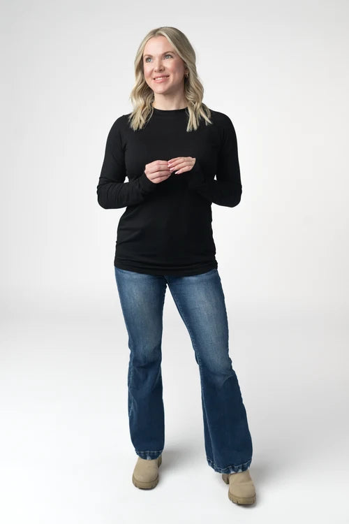 PREORDER  Michelle Mae | Blair Long Sleeve Top | Black