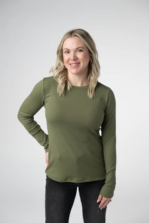 Michelle Mae | Reese Long Sleeved Top | Olive