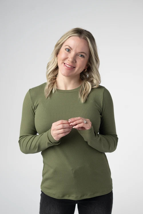 Michelle Mae | Reese Long Sleeved Top | Olive