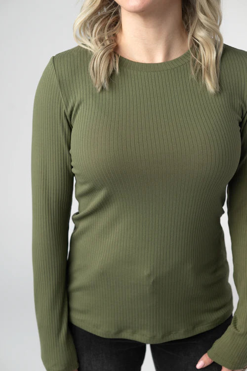 Michelle Mae | Reese Long Sleeved Top | Olive