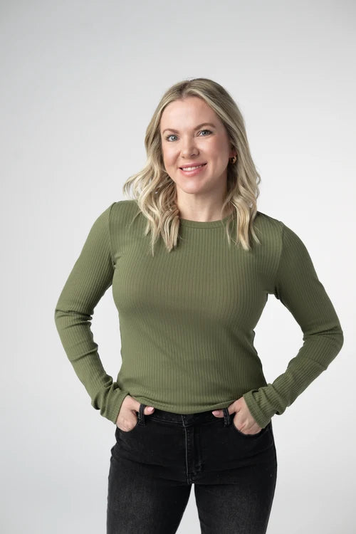 Michelle Mae | Reese Long Sleeved Top | Olive