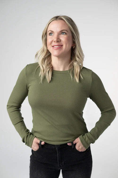 Michelle Mae | Reese Long Sleeved Top | Olive