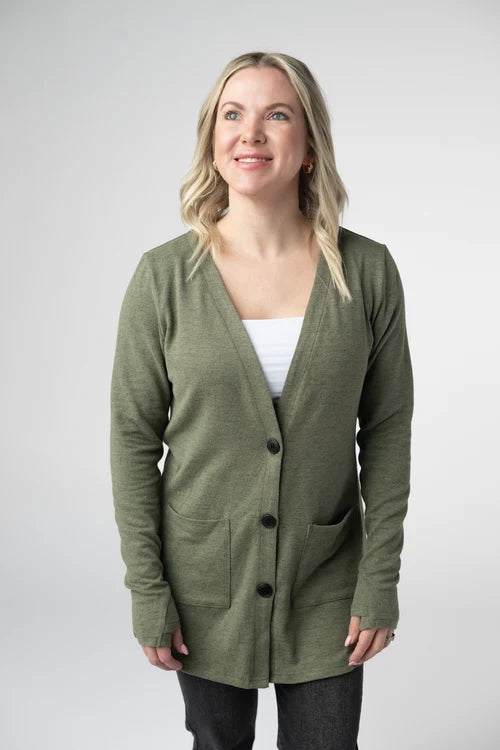 PREORDER  Michelle Mae | Cori Cardigan | Heathered Olive