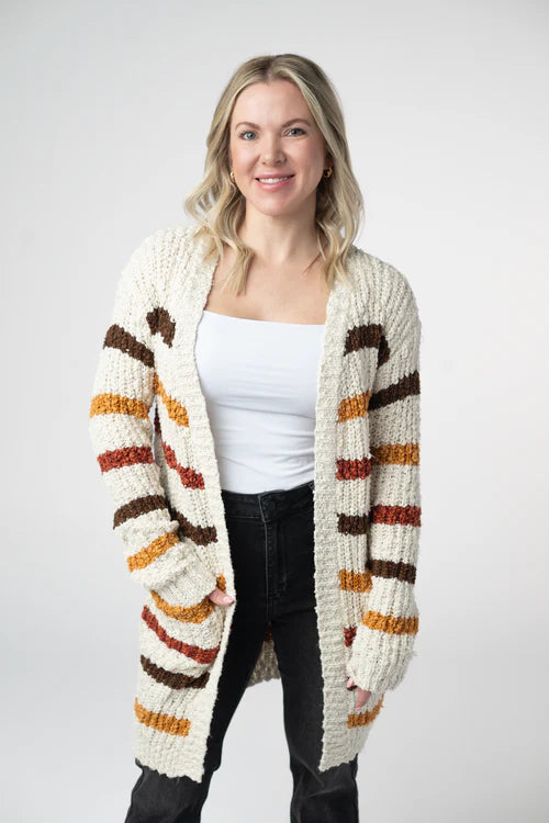 Michelle Mae | Fall Striped Cardigan