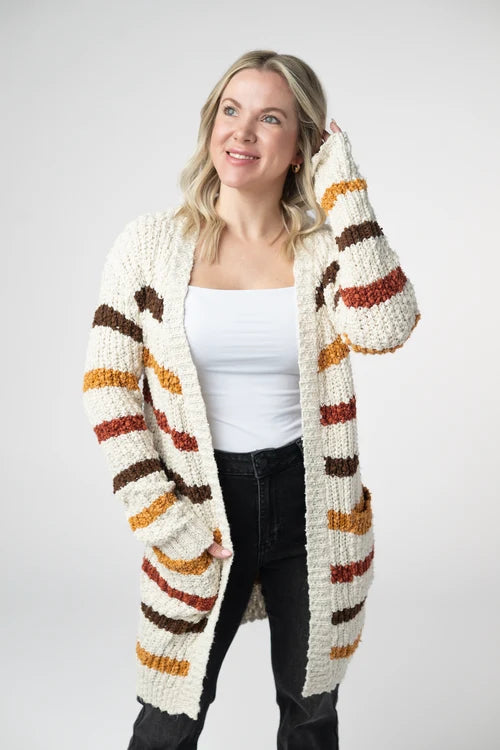 Michelle Mae | Fall Striped Cardigan