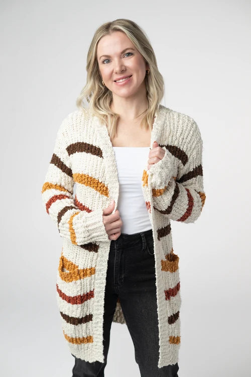 Michelle Mae | Fall Striped Cardigan