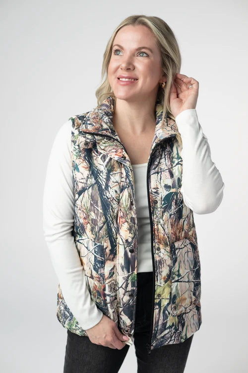 PREORDER  Michelle Mae | Remy Zip Up Vest | Dark Camo