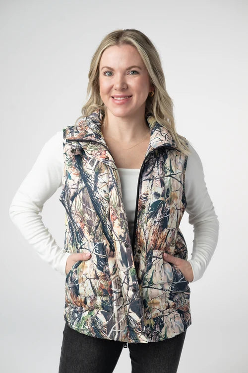 PREORDER  Michelle Mae | Remy Zip Up Vest | Dark Camo