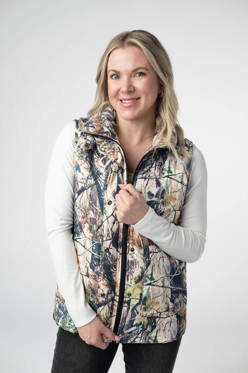 PREORDER  Michelle Mae | Remy Zip Up Vest | Dark Camo