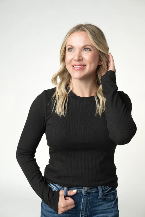 Michelle Mae | Reese Long Sleeved Top | Black