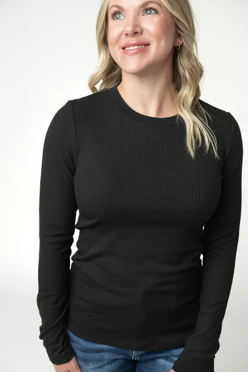Michelle Mae | Reese Long Sleeved Top | Black