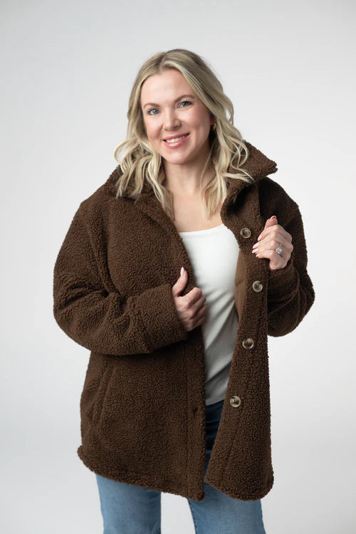 Michelle Mae | Teddy Oversized Shacket | Brown