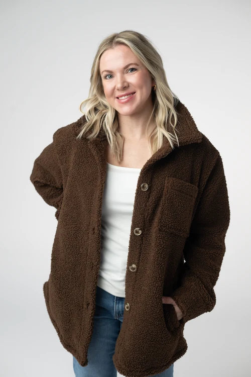 Michelle Mae | Teddy Oversized Shacket | Brown