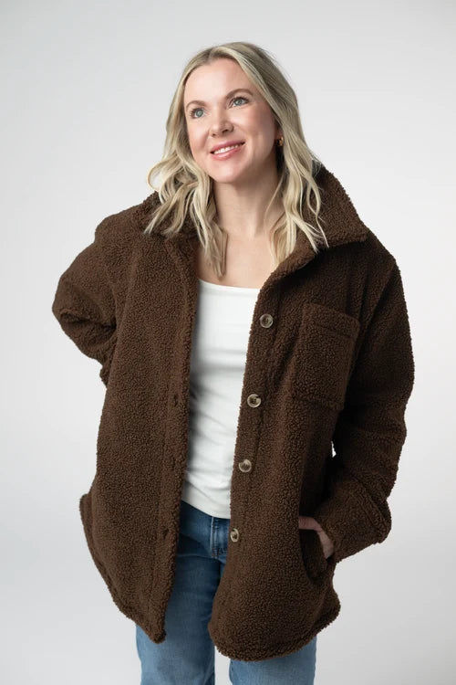 Michelle Mae | Teddy Oversized Shacket | Brown