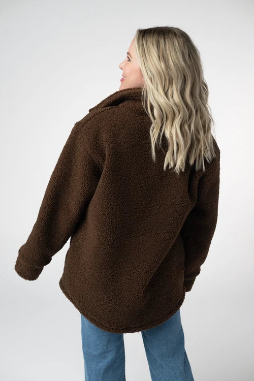 Michelle Mae | Teddy Oversized Shacket | Brown