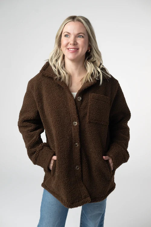 Michelle Mae | Teddy Oversized Shacket | Brown