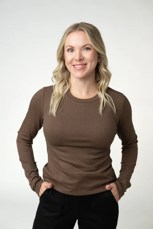 Michelle Mae | Reese Long Sleeved Top | Brown