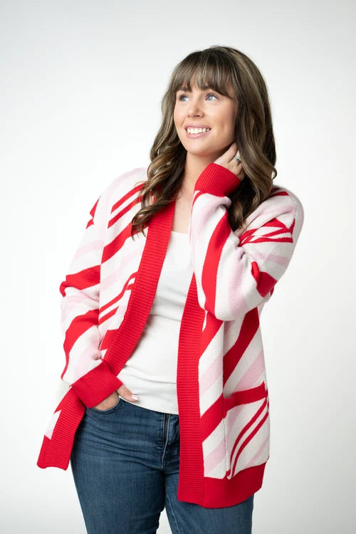 PREORDER  Michelle Mae | Candy Cane Cardigan
