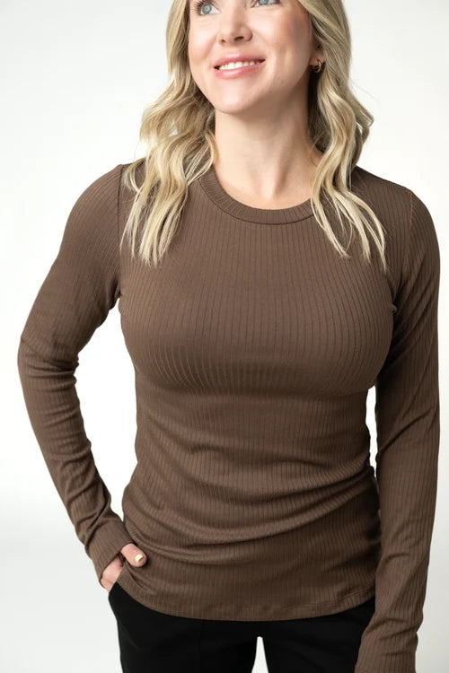 Michelle Mae | Reese Long Sleeved Top | Brown