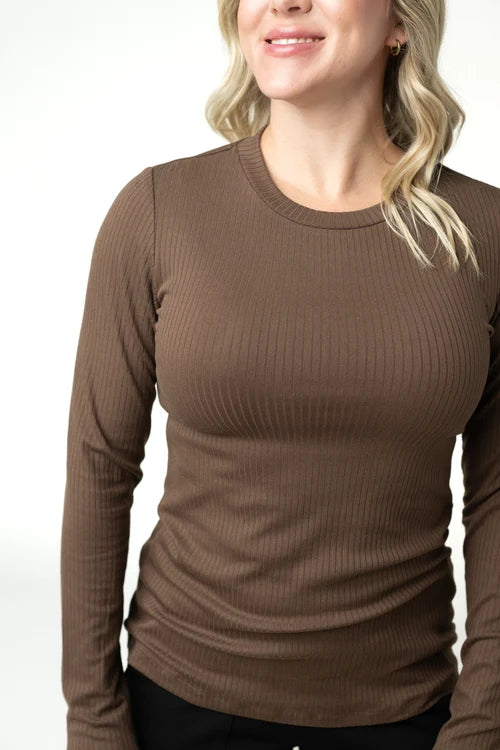 Michelle Mae | Reese Long Sleeved Top | Brown