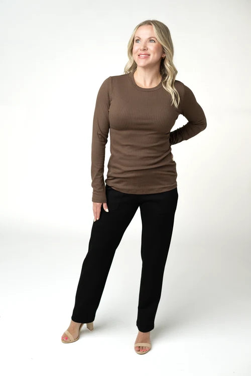 Michelle Mae | Reese Long Sleeved Top | Brown