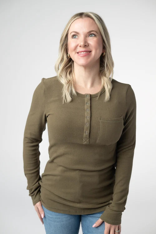 PREORDER  Michelle Mae | Georgia Long Sleeve Tee | Olive