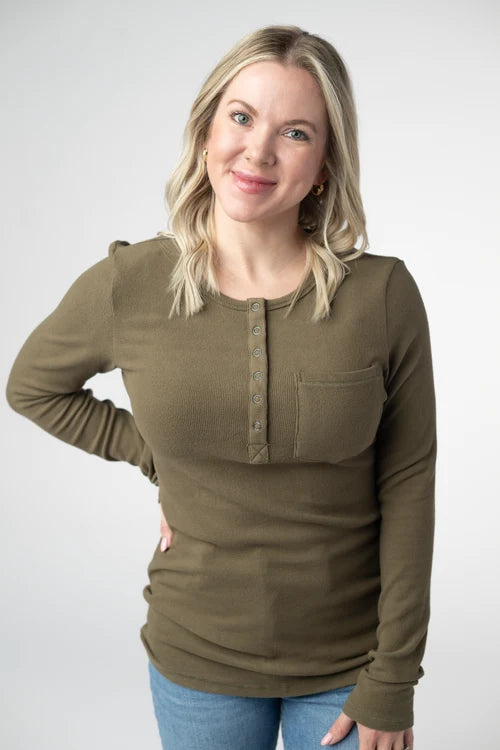 PREORDER  Michelle Mae | Georgia Long Sleeve Tee | Olive