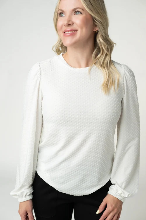 Michelle Mae | Miranda Dot Top | White