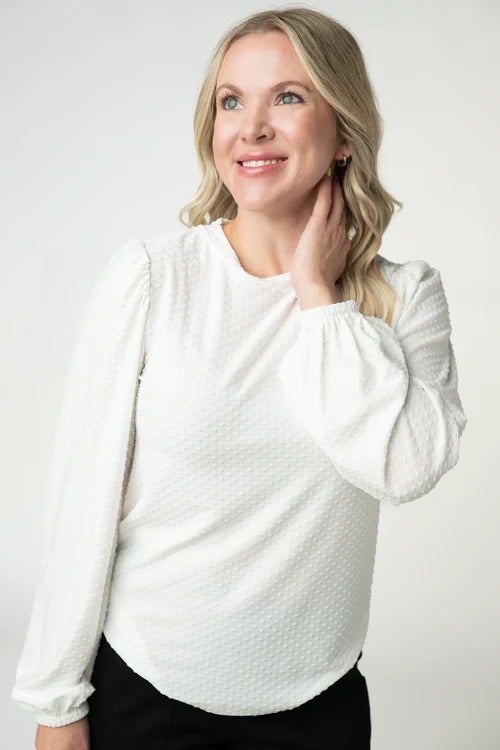 Michelle Mae | Miranda Dot Top | White