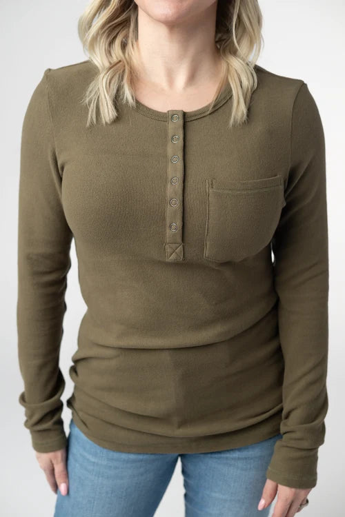 PREORDER  Michelle Mae | Georgia Long Sleeve Tee | Olive