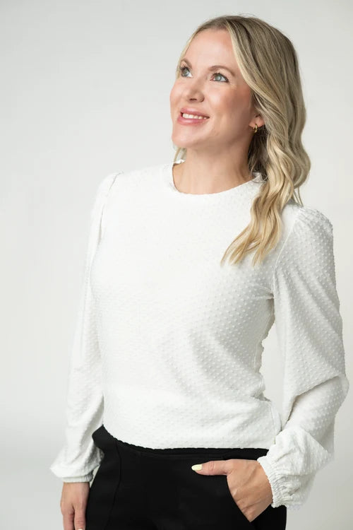 Michelle Mae | Miranda Dot Top | White