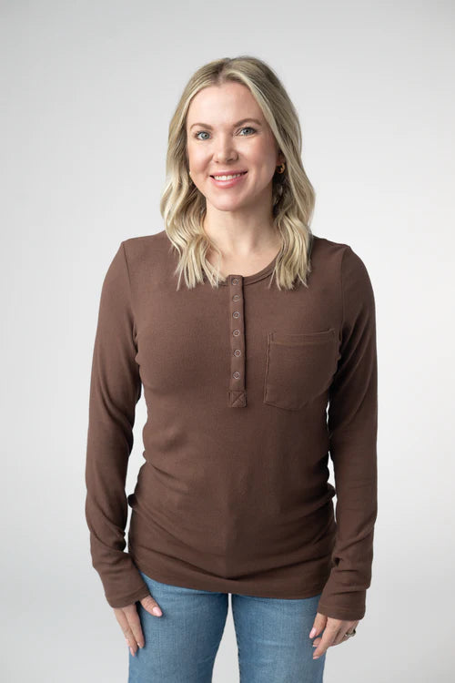 PREORDER  Michelle Mae | Georgia Long Sleeve Tee | Brown