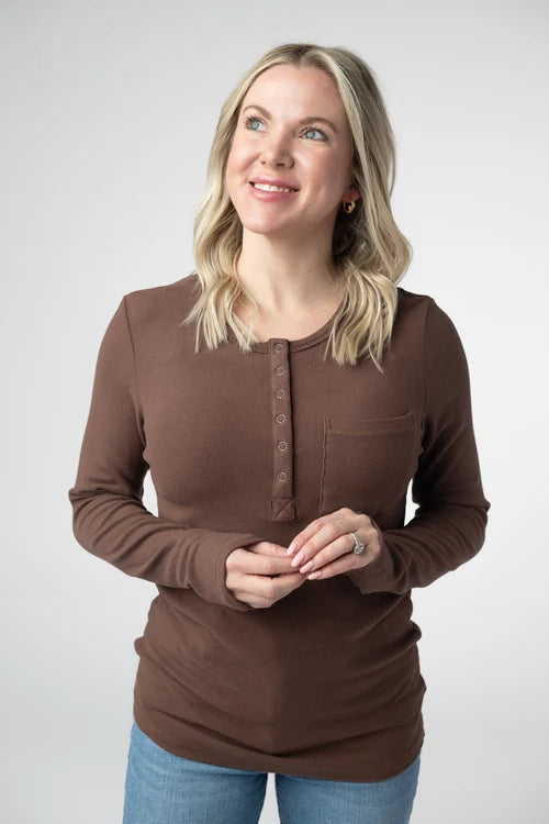 PREORDER  Michelle Mae | Georgia Long Sleeve Tee | Brown