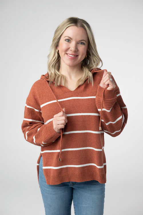 Michelle Mae | Maddie Striped Hoodie | Pumpkin Spice