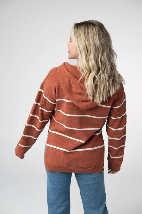 Michelle Mae | Maddie Striped Hoodie | Pumpkin Spice