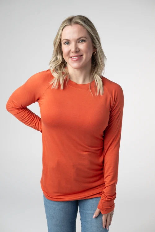 PREORDER  Michelle Mae | Blair Long Sleeve Top | Pumpkin