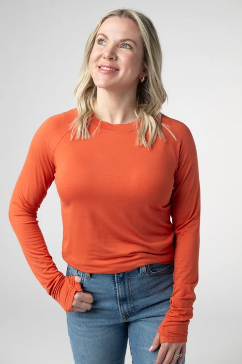 PREORDER  Michelle Mae | Blair Long Sleeve Top | Pumpkin