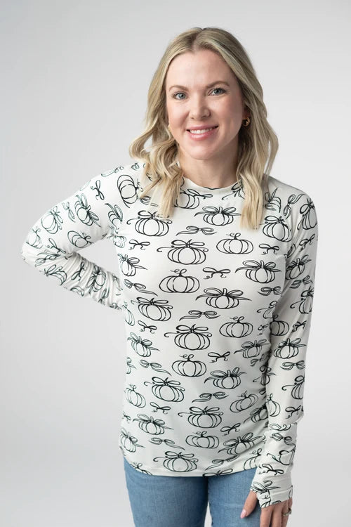 PREORDER  Michelle Mae | Blair Long Sleeve Top | Classic Pumpkins
