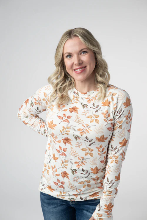 PREORDER  Michelle Mae | Blair Long Sleeve Top | Harvest Leaves
