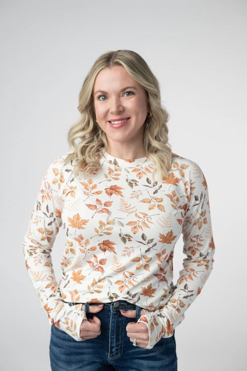 PREORDER  Michelle Mae | Blair Long Sleeve Top | Harvest Leaves