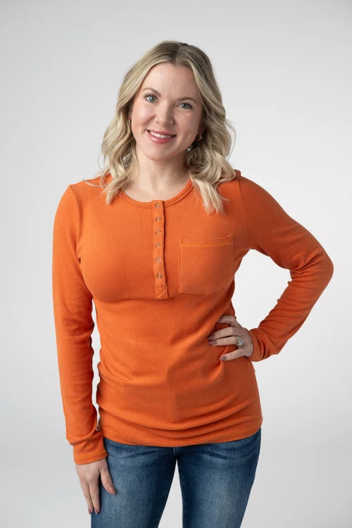 PREORDER  Michelle Mae | Georgia Long Sleeve Tee | Pumpkin