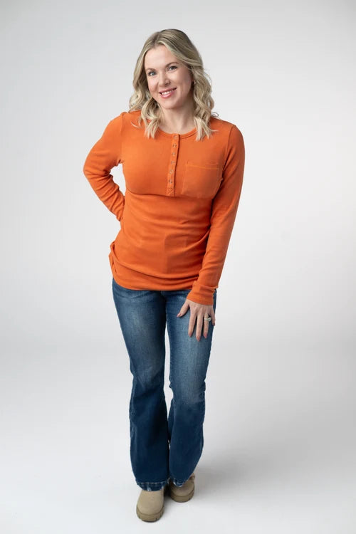 PREORDER  Michelle Mae | Georgia Long Sleeve Tee | Pumpkin
