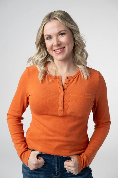 PREORDER  Michelle Mae | Georgia Long Sleeve Tee | Pumpkin
