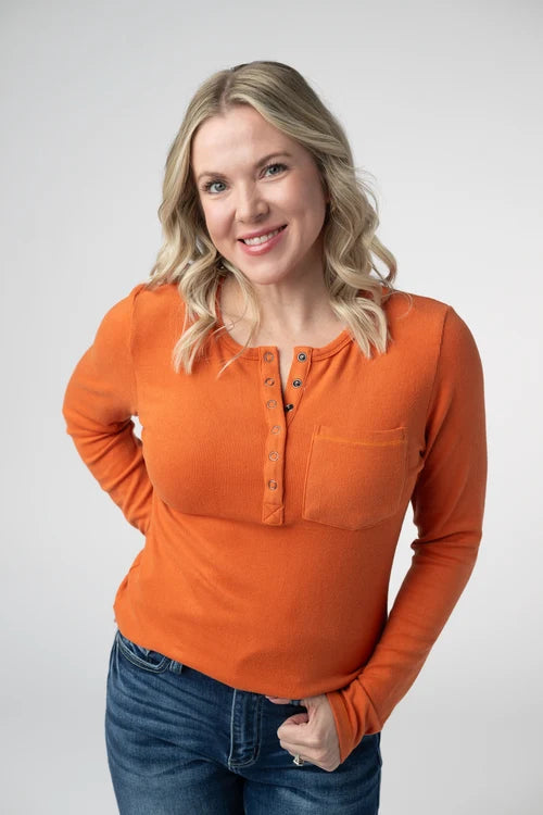 PREORDER  Michelle Mae | Georgia Long Sleeve Tee | Pumpkin