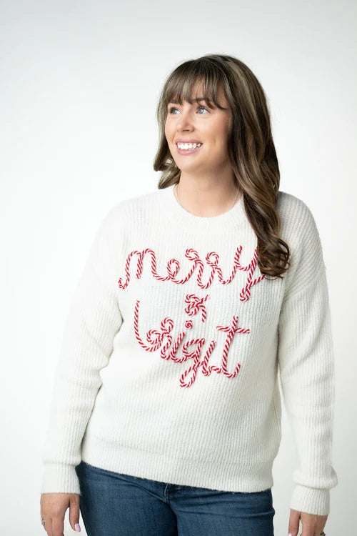 PREORDER  Michelle Mae | Merry & Bright Candy Cane Sweater