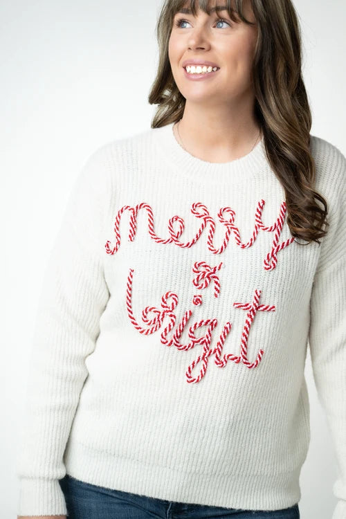 PREORDER  Michelle Mae | Merry & Bright Candy Cane Sweater