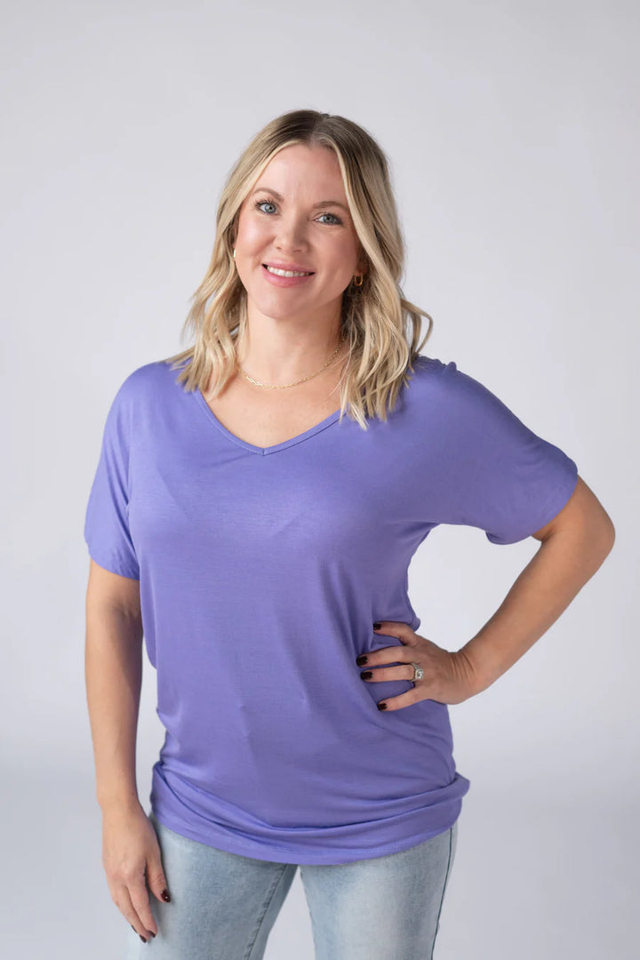 Michelle Mae | Chloe Cozy Tee | Periwinkle Purple