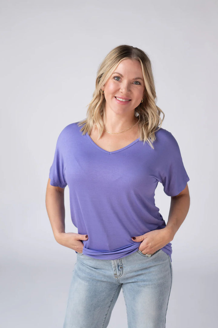 Michelle Mae | Chloe Cozy Tee | Periwinkle Purple