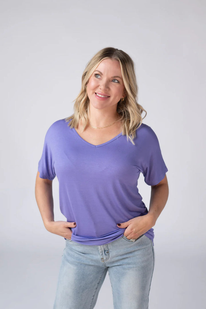 Michelle Mae | Chloe Cozy Tee | Periwinkle Purple